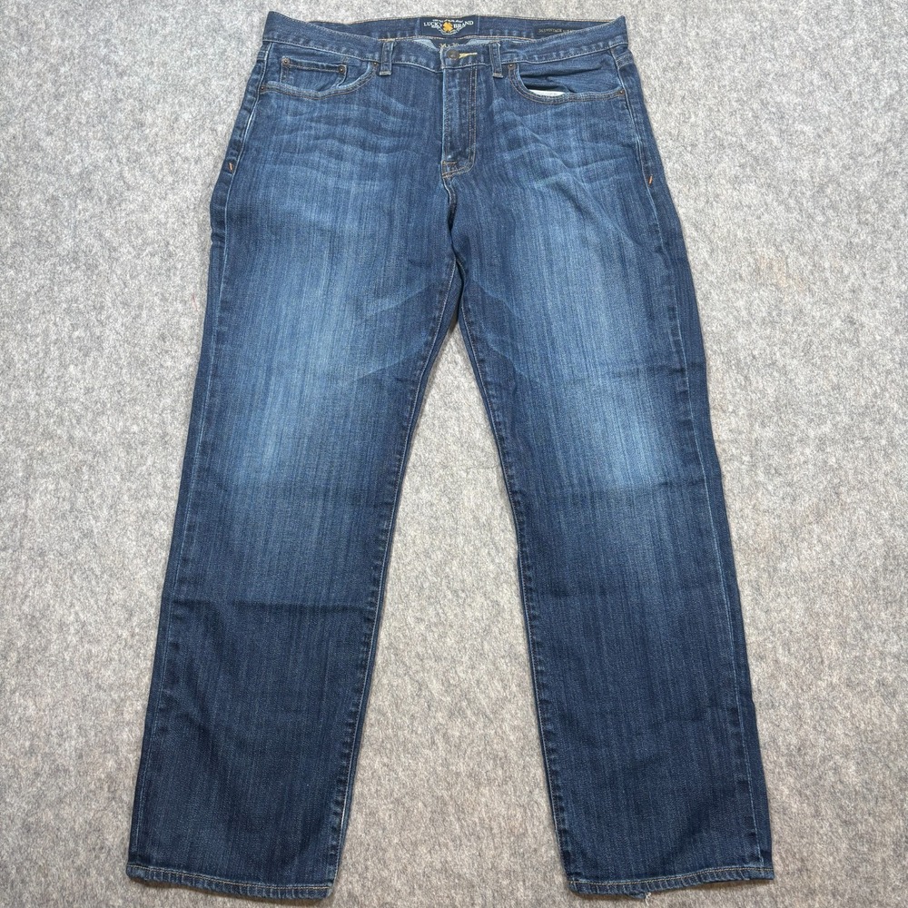 Lucky Brand Jeans Men's Size 34x30 Blue Denim Pants 363 Vintage Straight Leg